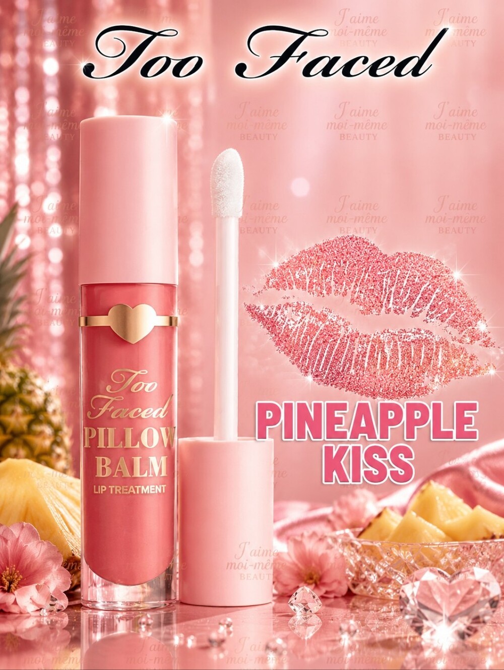 Too Faced Pineapple Kiss Pillow Plumping Lip Balm Treatment- Peachy Pink